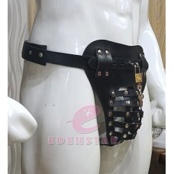 Men's Leather jock flog style with lock closer custom