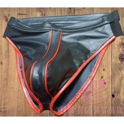 HOT MENS LEATHER UNDERWEAR WITH PIPING & MENS LEATHER BRIEF