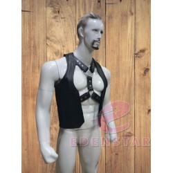 Men's Leather Sale CUTAWAY Berlin bar vest Open Front & Chest X designs Harness