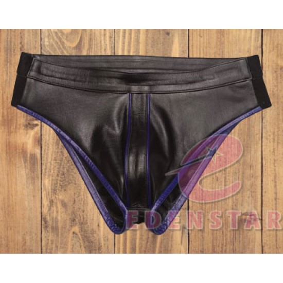 HOT MENS LEATHER UNDERWEAR WITH PIPING & MENS LEATHER BRIEF