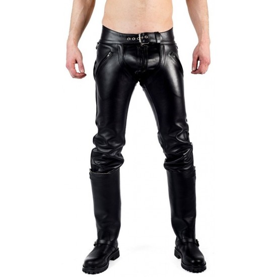 Men Genuine Leather Convertible Chaps Pants Adult
