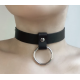 Men's Or Women Genuine Leather O-Ring Collar, Leather Necklace, Wide Choker Leather Toric Necklace