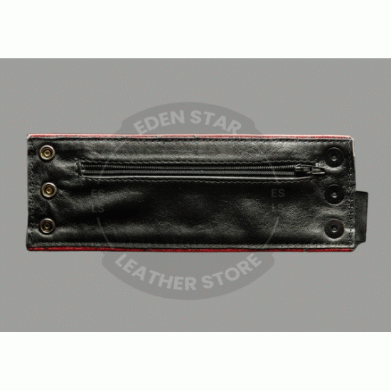 Real Luxury Leather wrist wallet Black with Red leather pipping - All Sizes, coin wallet, bracelet, cuff, gauntlet, money purse Real Luxury Leather wrist wallet Black with Red leather pipping - All Sizes, coin wallet, bracelet, cuff, gauntlet, money purse