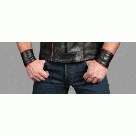 Real Luxury Leather wrist wallet Black with Red leather pipping - All Sizes, coin wallet, bracelet, cuff, gauntlet, money purse Real Luxury Leather wrist wallet Black with Red leather pipping - All Sizes, coin wallet, bracelet, cuff, gauntlet, money purse