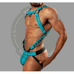 Men's Leather Harness Body Chest Armor Buckles Adjustable Strap Belt Club Custom Bull Dog Harness Men Fetish Harness Men Bondage Harness