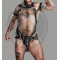 Men's Leather Crossbow Hunter Body Harness with Jockstrap, Gay Adult Harness with Jockstrap BDSM Bondage Bulldog Harness with Jockstrap
