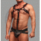 Men's Leather Bulldog Chest Harness Buckle Closed Adjustable Cock Strap Jockstrap Gay Adult Harness with Jockstrap, Club Costume Fetish Wear