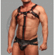 Men's Leather Bulldog Chest Harness Buckle Closed Adjustable Cock Strap Jockstrap Gay Adult Harness with Jockstrap, Club Costume Fetish Wear Men's Leather Bulldog Chest Harness Buckle Closed Adjustable Cock Strap Jockstrap Gay Adult Harness with Jockstrap, Club Costume Fetish Wear