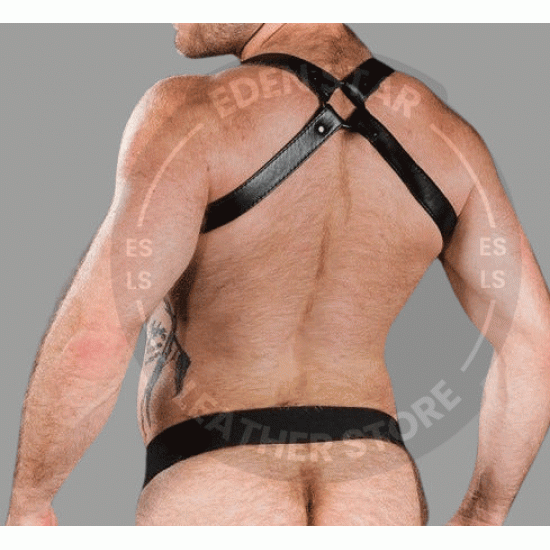 Genuine Black Leather Sport Jock Strap connected with Crossbow/Hunter Body Harnesses Having Premium Quality Genuine Black Leather Sport Jock Strap connected with Crossbow/Hunter Body Harnesses Having Premium Quality