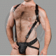 Genuine Black Leather Sport Jock Strap connected with Crossbow/Hunter Body Harnesses Having Premium Quality Genuine Black Leather Sport Jock Strap connected with Crossbow/Hunter Body Harnesses Having Premium Quality