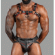 Seductive Hot Black Genuine Leather Harness and Jockstrap with Red Piping- chest harness jockstrap Seductive Hot Black Genuine Leather Harness and Jockstrap with Red Piping- chest harness jockstrap