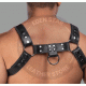 Black Leather with Black Piping Chest Harness and Jockstrap | Gay Adult Harness | BDSM Bondage Harness Jockstrap | Club Wear Costumes Harness Black Leather with Black Piping Chest Harness and Jockstrap | Gay Adult Harness | BDSM Bondage Harness Jockstrap | Club Wear Costumes Harness