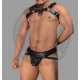 Black Leather with Black Piping Chest Harness and Jockstrap | Gay Adult Harness | BDSM Bondage Harness Jockstrap | Club Wear Costumes Harness Black Leather with Black Piping Chest Harness and Jockstrap | Gay Adult Harness | BDSM Bondage Harness Jockstrap | Club Wear Costumes Harness