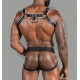 Handmade Seductive Hot Black Genuine Leather Harness and Jockstrap with White Piping, Men's Leather Gay Bulldog Body Harness Chest Armor Handmade Seductive Hot Black Genuine Leather Harness and Jockstrap with White Piping, Men's Leather Gay Bulldog Body Harness Chest Armor