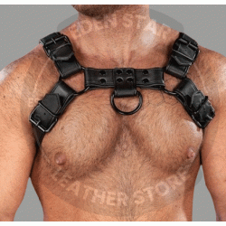 Men's Leather Bulldog Chest Harness – Handcrafted Harness - Shoulder harness belt - Plus Size Options - Gift for Men - Leather Outfit Accessory
