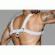 Men's Real White Leather Bulldog Chest Harness with White Accessory - Handcrafted Bulldog Harness - Plus Size Options - Edgy Leather Outfit Men's Real White Leather Bulldog Chest Harness with White Accessory - Handcrafted Bulldog Harness - Plus Size Options - Edgy Leather Outfit