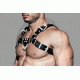 Men's Real Black Leather Bulldog Chest Harness with White Accessory - Handcrafted Bulldog Harness - Plus Size Options - Edgy Leather Outfit Men's Real Black Leather Bulldog Chest Harness with White Accessory - Handcrafted Bulldog Harness - Plus Size Options - Edgy Leather Outfit