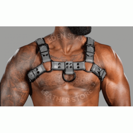 Men Leather Adjustable Chest Strap Half Harness Club-Wear Costume Bulldog Harness Men's body belt, Bulldog harness men Men Leather Adjustable Chest Strap Half Harness Club-Wear Costume Bulldog Harness Men's body belt, Bulldog harness men