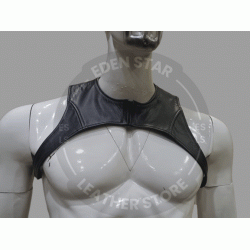 Men's Leather Chest Harness with Front Zip Closure - Leather Open Design for Cosplay - Leather Fetish Gear - BDSM Gear