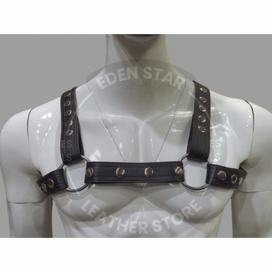 Black Leather Men's Chest Harness - Comfortable & Stylish - Fetish Gear & Roleplay - Perfect for BDSM & Cosplay Black Leather Men's Chest Harness - Comfortable & Stylish - Fetish Gear & Roleplay - Perfect for BDSM & Cosplay