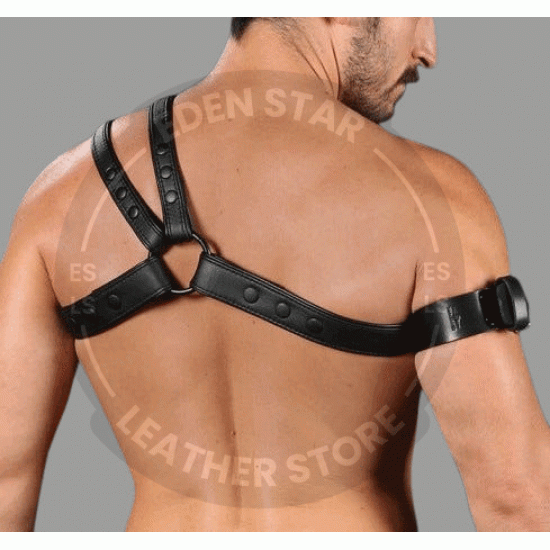Men’s Handmade Black Real Genuine Leather Adjustable Cross Chest Bluff Harness Real Leather Black Tri Harness Men’s Handmade Black Real Genuine Leather Adjustable Cross Chest Bluff Harness Real Leather Black Tri Harness