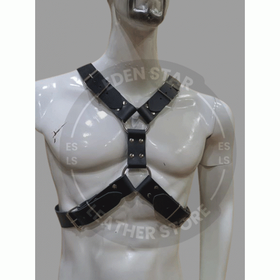 Men's 100% Genuine Black Leather Chest Harness, Sexy Harness, harness with buckles, leather body harness, Adult Bondage Gay BDSM Harness Men's 100% Genuine Black Leather Chest Harness, Sexy Harness, harness with buckles, leather body harness, Adult Bondage Gay BDSM Harness
