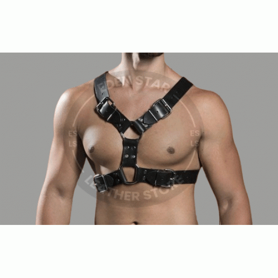 Men's 100% Genuine Black Leather Chest Harness, Sexy Harness, harness with buckles, leather body harness, Adult Bondage Gay BDSM Harness Men's 100% Genuine Black Leather Chest Harness, Sexy Harness, harness with buckles, leather body harness, Adult Bondage Gay BDSM Harness