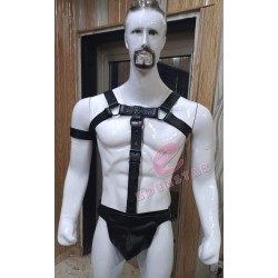 Men's Leather Harness Body Chest Armor Buckles Adjustable Strap Belt Club Costume