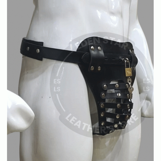 Black Leather Netted Chastity Jock - Locking BDSM Device for Men - Lockable Jockstrap -Secure Locking Jockstrap for Men Black Leather Netted Chastity Jock - Locking BDSM Device for Men - Lockable Jockstrap -Secure Locking Jockstrap for Men