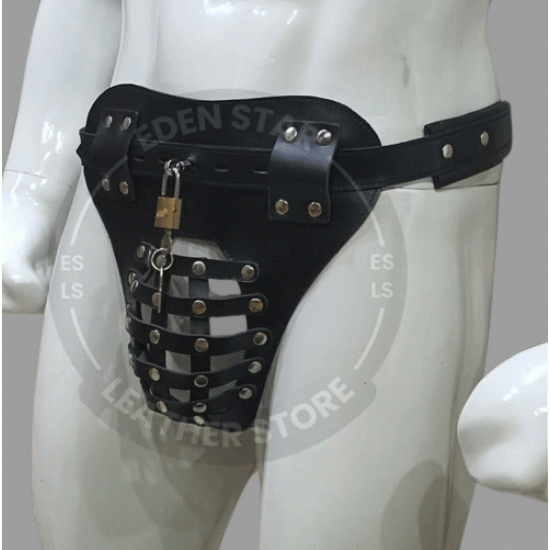 Black Leather Netted Chastity Jock - Locking BDSM Device for Men - Lockable Jockstrap -Secure Locking Jockstrap for Men Black Leather Netted Chastity Jock - Locking BDSM Device for Men - Lockable Jockstrap -Secure Locking Jockstrap for Men