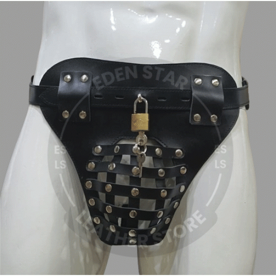 Black Leather Netted Chastity Jock - Locking BDSM Device for Men - Lockable Jockstrap -Secure Locking Jockstrap for Men Black Leather Netted Chastity Jock - Locking BDSM Device for Men - Lockable Jockstrap -Secure Locking Jockstrap for Men