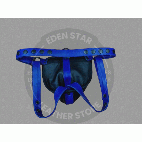 Men's 100% Genuine Black & Blue Leather Jockstrap, Men Leather Thong, Cod-piece Jockstrap, Fetish Underwear, BDSM Bondage Jockstrap Men's 100% Genuine Black & Blue Leather Jockstrap, Men Leather Thong, Cod-piece Jockstrap, Fetish Underwear, BDSM Bondage Jockstrap