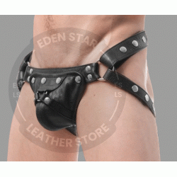 Men's Leather Jockstrap with Cod piece, Men's Sexy Thong, BDSM Underwear, Fetish Men's Jock Strap
