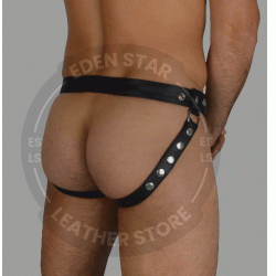 Men's Real Black Leather Jockstrap - Erotic Leather Underwear for Men - Lederhosen Jockstrap - Gay Adult Thongs for men