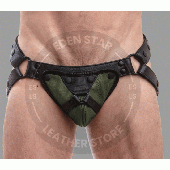 Handmade Leather Colored Harness Cod Piece Jockstrap - Men's Supportive and Stylish Underwear Handmade Leather Colored Harness Cod Piece Jockstrap - Men's Supportive and Stylish Underwear