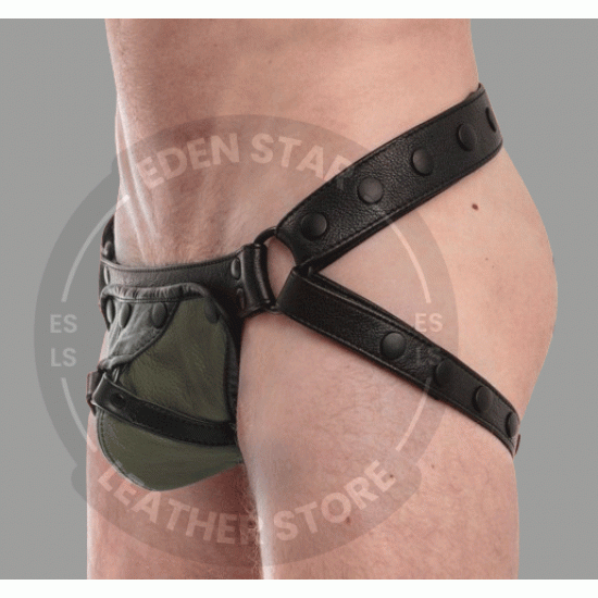 Handmade Leather Colored Harness Cod Piece Jockstrap - Men's Supportive and Stylish Underwear Handmade Leather Colored Harness Cod Piece Jockstrap - Men's Supportive and Stylish Underwear