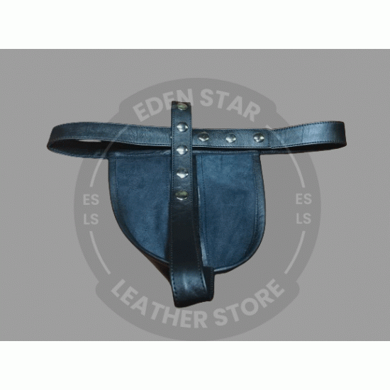 Men's Black Leather Jockstrap with Front Zip - Comfortable and Stylish Underwear Men's Black Leather Jockstrap with Front Zip - Comfortable and Stylish Underwear