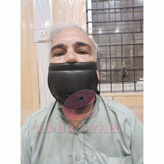 Men's Genuine Leather ultimate gag ball gift is now in black - Leather Face Mask