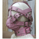 Real Leather Muzzle Mask Harness In Soft Leather (Pink) Bondage