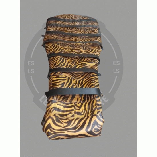 Tiger Printed Leather Sleep Sack for Full Body Restraint - BDSM Bondage Gear - Leather Fetish Wear - Kink Accessories - Kink Friendly Tiger Printed Leather Sleep Sack for Full Body Restraint - BDSM Bondage Gear - Leather Fetish Wear - Kink Accessories - Kink Friendly