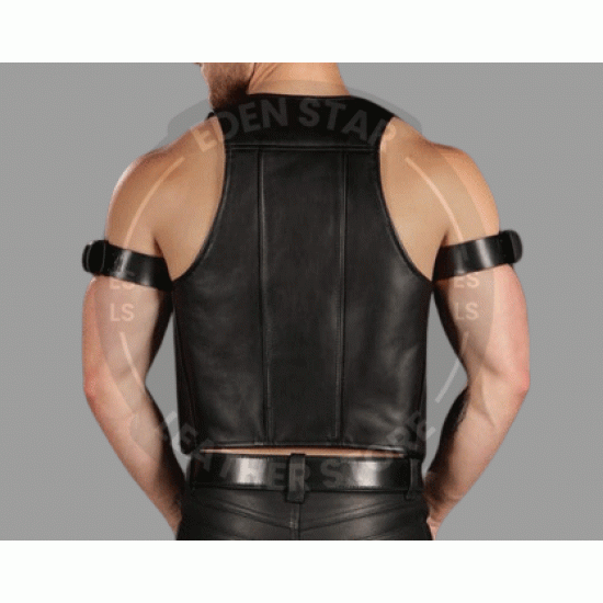 Black Leather Vest, Genuine Leather Club Vest, Men's Real Leather Bartender Vest Leather Vest Front Open Vest, Real Leather Gay Bar Vest Black Leather Vest, Genuine Leather Club Vest, Men's Real Leather Bartender Vest Leather Vest Front Open Vest, Real Leather Gay Bar Vest