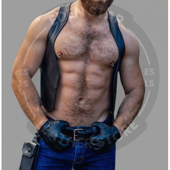 Leather Bar Vest Men - Open Front Leather Vest for Men - Black Leather Bar Vest - Bartender vest - Hand Made Real Leather Vest Leather Bar Vest Men - Open Front Leather Vest for Men - Black Leather Bar Vest - Bartender vest - Hand Made Real Leather Vest