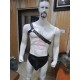 Men's Leather Gay Harness One Side Shoulder Body Chest Armor Buckles Adjustable With Breif